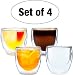 Moderna Artisan Series Double Wall 8 oz Thermo Glasses - Set of 4 Drinking Glasses, Ships Free with 