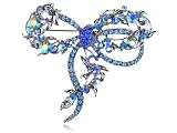 Sapphire Capri Blue Colorful Crystal Rhinestone Dragonfly Bug Design Pin Brooch