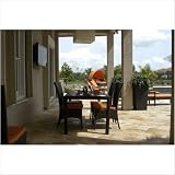 Marbella 5 Piece Dining Set Fabric: Antique Beige