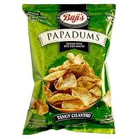 Baji's Papadums Tangy Cilantro, 4-Ounce Bags (Pack of 12)