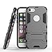 iPhone 7 Case Heavy Duty Extreme Protection Slim Dual Layer Hard PC Shell exterior and Flexible TPU inner protecting against sudden drops and falls with Kickstand for iPhone 7 4.7 inch (2016) -Gray