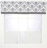 Bacati - Classic Damask White/black Window Valance