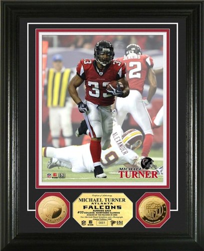 Michael Turner Framed 24KT Gold Coin Atlanta Falcons Photo Mint