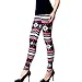 Ensasa Womens Autumn Winter Snowflake Graphic Printed Stretchy Leggings Pants, Black Red Flake Large