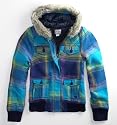 Roxy Hot Pepper Plaid Bomber Jacket
