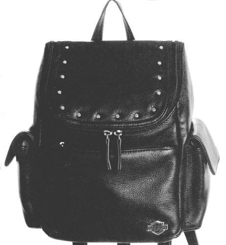 Harley-Davidson® Deluxe Leather Rider Backpack. Medallion and Rivet Hardware. RD6266L