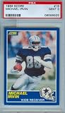 1989 Score #18 Michael Irvin Rookie Card Dallas Cowboys PSA 9 MINT