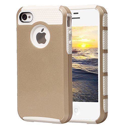 iPhone 4S Case, iPhone 4 Case, AUMI Dual Layer Hybrid Slim Armor Defender Case for Apple iPhone 4/4S