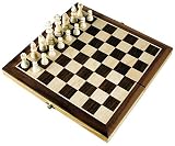 Wooden folding chess set with storage - 12"