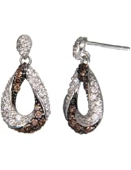 0.9 CT Champagne Diamond Earrings in Sterling Silver