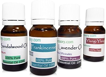 Greentisory 4 Piece Aromatherapy Oils Set Essential Oils For Beginners In 10ml Bottles