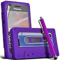 KC-Electronics Blackberry 9900 Bold Touch Purple Retro Cassette Tape Silicone Case Skin Cover + Purple High Capacitive Stylus Pen + LCD Screen Protector Guard
