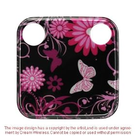 Premium Designer Hard Crystal Snap-on Case for Nokia Twist 7705 Verizon - Pink Butterfly Print