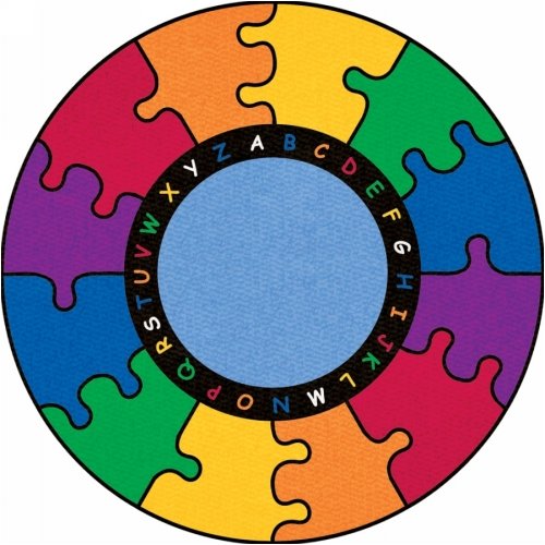 Learning Carpets ABC Rainbow Puzzle Rug - Circle Large