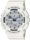 Casio G-Shock Analog Digital Grey Dial White Mens Watch GA100A-7A