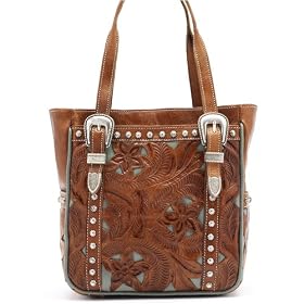Ameican West Everyday Cowgirl Collection Zip Top Tote in antique brown leather