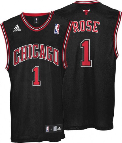 Derrick Rose Chicago Bulls Black Youth Replica Adidas NBA Jersey