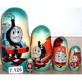 Russian Nesting Doll Thomas the Tank 5 Pc / 7 in #7.126r