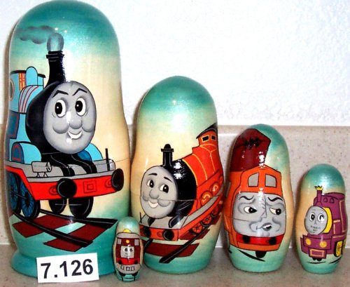 Childrens Toyshop  Toys : Russian Nesting Doll Thomas the Tank 5 Pc / 7 in #7.126r