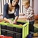 CleverMade CleverCrates 46 Liter Collapsible Storage Bin/Container: Solid Wall Utility Basket/Tote, Black