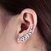 EAR VINES Angel Wings Ear Cuff Wraps CZ Crystal Clip On Earrings Silver Tone (left+right ear)