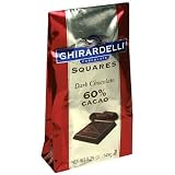Ghirardelli Chocolate Squares Dark Chocolate 60% Cacao, 5.25-Ounce Packages (Pack of 6)