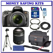 <strong><a href='http://www.it-firstcare.com/view_company.php?from=Sony&pageid=1'>Sony</a></strong> Alpha A230 Digital SLR with 18-55mm & 55-200mm Lens (DSLR-A230Y) + Transcend 8GB SDHC Secure Digital Memory Card + Heavy Duty Pro Series Tripod + <strong><a href='http://www.it-firstcare.com/view_company.php?from=Sony&pageid=1'>Sony</a></strong> Alpha LCS-SC11 Carrying Case + Willoughbys Two (2) 55mm UV Protective Starter Kit