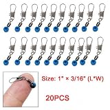 Blue Fishing Line to Hook Swivels Shank Clip Connector 20pcs