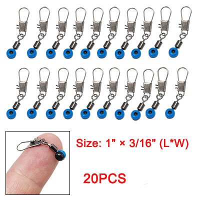 Blue Fishing Line to Hook Swivels Shank Clip Connector 20pcs