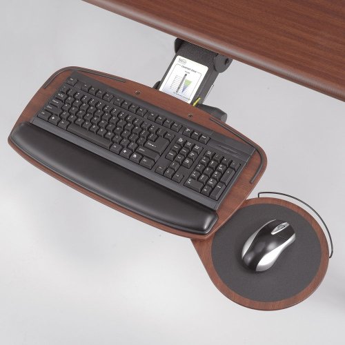 Safco Adjustable Keyboard Tray with Mouse Platform Safco Adjustable Keyboard Tray with Mouse Platform