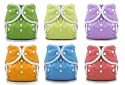 Thirsties Duo Wrap Snaps Size 1 Gender Neutral Colors 6 Pack with Reusable Dainty Baby Bag Bundle