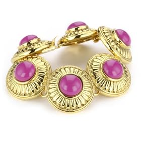 Trina Turk Egyptian Pink And Gold Plated Disc Bracelet
