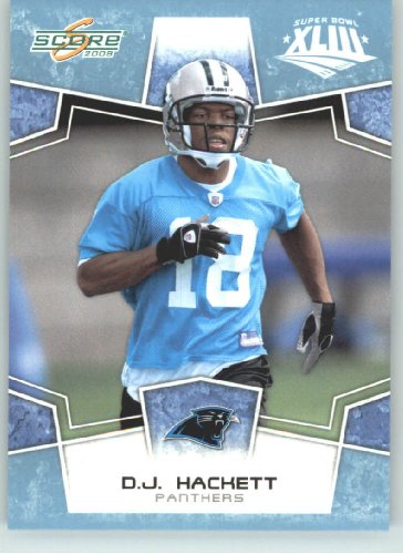 2008 Donruss / Score Limited Edition Super Bowl XLIII GLOSSY # 48 D.J. Hackett - Carolina Panthers - (Serial #d to 250) NFL Trading Card in a Prorective Screw Down Display Case