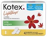 Kotex Lightdays Individually Wrapped Long Liners, 42-Count Packages (Pack of 8)