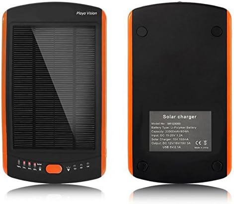 Pro 23000mAh High Capacity Solar Panel Charger Multi-Voltage (5V 12V 16V 19V) Portable Charger Power Bank for Tablet PC, Netbooks, Notebooks, Laptops, Compatible with Acer, Asus, Dell, HP, Toshiba Notebooks, iPads, iPhone 6 Plus 5S 5C 5 4S, iPad Air 2 Mini 3 (Apple Adapters Not Included), Samsung Galaxy S6 S5 S4 S3 Note 4 & 3 and other devices