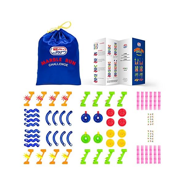 Marble Run Challenge 122 piece set. Race to the Bottom. Marbles Will