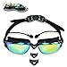 Ipow Mirrored Anti-fog Uv Protection Swim Swimming Goggles/mask with Silicone Soft Ear Plugs- Waterproof and Focus on Swimming and 3 Pieces Adjustable Nose Bridge Suitable for Different Size of Face + Premium Goggle Case for Men and Women