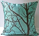 Decorative Modern Cyan Blue Throw Pillow Cover