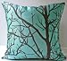 Decorative Modern Cyan Blue Throw Pillow Cover