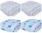 4パック|28×28インチのモスリンコットンデュアルウォームベビー押さえつける毛布やバスタオル手ぬぐい (BB-00117)