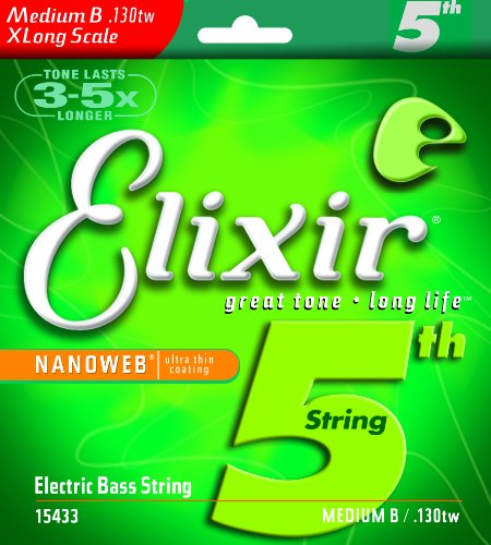 Elixir（エリクサー） 5弦ベース用 エレキベース バラ弦（.130TW）エクストラロングスケールNANOWEB 5th Medium / Extra Long Scale Low-B 15433