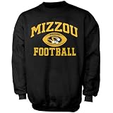 Missouri Tigers Black Old School Football Crew Sweatshirt