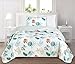 Great Bay Home 3 Piece Quilt Set with Shams. Soft All-Season Cotton Blend Bedspread Featuring Attractive Seascape Images. The Key West Collection Brand. (Twin)