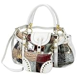 Multi Colored Purse with White Trim