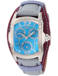 Invicta Womens 12285 Lupah Turquoise Dial Light Blue and Burgundy Nylon Strap Watch
