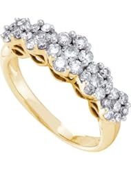 1.51CTW DIAMOND 5 FLOWER RING