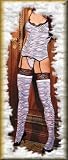 y2 Elegant n Unique - Zebra 3 Piece Set Print Camisette G-String and Stockings One Size