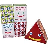 Svenska Karamel Swedish traditional Gingerbread or Chocolate Caramels in folk art box 8 oz