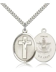 Army Cross Pendant, Sterling Silver