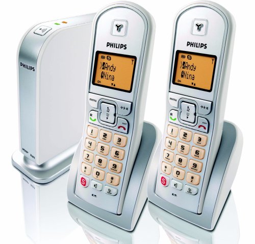 Childrens Toyshop  Electronics : Philips VOIP3212 VOIP And Skype Compatible Digital Cordless Telephone Twin Pack